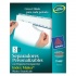 Avery Separadores Personalizables con Etiquetas Transparentes 11449, 1 x 5 Divisiones, Blanco