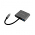 Batauro Hub USB-C Macho - 1x HDMI, 1x VGA, 1x USB-A Hembra, Gris  1