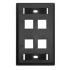 Belden Placa de Pared Key Connect, 4 Puertos, Negro  1
