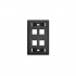 Belden Placa para Pared AX104163, 4 Puertos, 1 Pieza, Negro