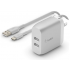 Belkin Cargador de Pared F8J268-05-SLV, 24W, 2 x USB-A
