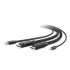 Belkin Cable 2x DisplayPort + USB A + 3.5mm Macho - 2x DisplayPort + USB A + 3.5mm Macho, 1.8 Metros, Negro