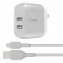 Belkin Cargador de Pared F5Z085-05-SLV, 24W, 24V, 2 x USB-A  2