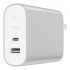 Belkin Cargador de Pared BOOST↑CHARGE, 27W, 1x USB-C, 1x USB A, Plata/Blanco  2