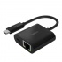 Belkin Adaptador USB C Macho - Ethernet Hembra con Carga, Negro  1