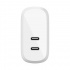 Belkin Cargador de Pared Dual WCB006DQWH, 40W, 2x USB-C, Blanco  5