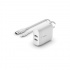 Belkin Cargador de Pared WCD001dq1MWH, 24W, 2x USB-A, Blanco + Cable Lightning a USB-A  1