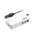 Bestek Cargador para Auto MRI2011GU, 500W, 4 Puertos USB 2.0, 3 Salidas AC, Blanco