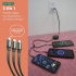 Binden Cable Retráctil USB A Macho - USB C/Micro-USB B/Lightning Macho, 1.2 Metros, Verde  3