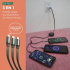 Binden Cable Retráctil USB A Macho - USB C/Micro-USB B/Lightning Macho, 1.2 Metros, Naranja  3