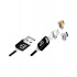 Blackpcs Cable de Carga Magnético 3 en 1 USB A Macho - Lightning/Micro-USB/USB-C Macho, 1 Metro, Negro, para iPod/iPhone/iPad/Android  1
