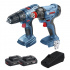 Bosch Rotomartillo de Batería GSB 180-LI, Inalámbrico, Reversible, 1/2", 18V, Negro/Azul - Incluye Llave de Impacto GDX 180-LI