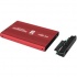 BRobotix Gabinete de Disco Duro 001658 2.5", USB 2.0, Negro/Rojo  2