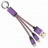 BRobotix Cable de Carga Llavero USB A Macho - Lightning/Micro-USB Macho, 12cm, Púrpura, para iPhone/iPad/Smartphone  1