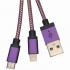 BRobotix Cable de Carga Llavero USB A Macho - Lightning/Micro-USB Macho, 12cm, Púrpura, para iPhone/iPad/Smartphone  2