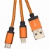 BRobotix Cable de Carga Llavero USB A Macho - Lightning/Micro-USB Macho, 12cm, Naranja, para iPhone/iPad/Smartphone  2