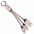 BRobotix Cable de Carga Llavero USB A Macho - Lightning/Micro-USB Macho, 12cm, Rosa, para iPhone/iPad/Smartphone  1