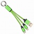 BRobotix Cable de Carga Llavero USB A Macho - Lightning/Micro-USB Macho, 12cm, Verde, para iPhone/iPad/Smartphone  1