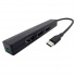 BRobotix Hub USB-C Macho - 3x USB C/ 1x 3.5mm Hembra, Negro  1