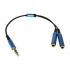 BRobotix Cable Stereo B-Robotix, 3.5mm Macho - 2x 3.5mm Hembra, 10cm, Azul