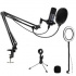 BRobotix Kit Micrófono, Alámbrico, USB, Negro ― Incluye Soporte de Brazo y Aro de Luz  1