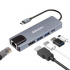 BRobotix Docking Station 5 en 1 USB C, 2x USB 3.0, 1x HDMI, 1x RJ-45, 1x USB C, Plata  3