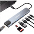 BRobotix Docking Station  8 en 1 USB C, 2x USB 3.0, 1x SD, 1x Micro SD, 1x HDMI, 1x RJ-45, 2x USB C, Plata  3