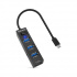 BRobotix Docking Station 4 en 1 USB C, 4x USB 3.0, Negro