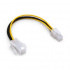 BRobotix Cable de Poder ATX Macho - ATX Hembra, 16cm, Negro/Amarillo  1