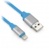 BRobotix Cable de Carga Lightning Macho - USB A Macho, 1 Metro, Azul, para iPhone/iPad  2