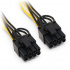 BRobotix Cable de Poder PCI-E (6-pin) Hembra - 2 x PCI-E (8-pin) Macho, 20cm, Negro/Amarillo  3