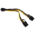 BRobotix Cable de Poder PCI-E (6-pin) Hembra - 2 x PCI-E (8-pin) Macho, 20cm, Negro/Amarillo  4