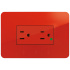 Bticino Tomacorriente J4028GHRQ, 2 Enchufes, 125V, 15A, Rojo  1