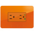 Bticino Tomacorriente J4028HIGNOQ, 2 Enchufes, 125V, 15A, Naranja  1