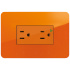 Bticino Tomacorriente J4028IGNOQ, 2 Enchufes, 125V, 15A, Naranja  1