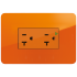 Bticino Tomacorriente J4029IGNOQ, 2 Enchufes, 125V, 20A, Naranja
