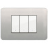 Bticino Placa de Aluminio para Pared JA4803AAQ, 3 Puertos, Natural  1