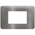 Bticino Placa de Aluminio para Pared JA4803ATQ, 3 Puertos, Titanio  1