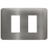 Bticino Placa de Pared JA4803M2ATQ, 2 Puertos, Titanio  1