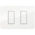 Bticino Placa de Pared JA4803M2JWQ, 2 Puertos, Blanco  1