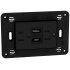 Bticino Tomacorriente JB4188ACQ, 2 Enchufes, 1x USB-A, 1x USB-C, 125V, 15A, Negro  1