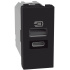 Bticino Tomacorriente JB4191ACQ, 1x USB-A,1x USB-C, 5V, 3A, Negro  1