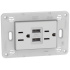 Bticino Tomacorriente con Protección Infantil JW4188AAQ, 2 Enchufes, 2x USB, 125V, 15A, Blanco  1