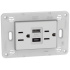 Bticino Tomacorriente JW4188ACQ, 2 Enchufes, 1x USB-A, 1x USB-C, 125V, 15A, Blanco  1