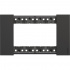Bticino Placa de Pared KA4804KG, 4 Puertos, Negro  1