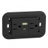 Bticino Tomacorriente KG4188AC, 2 Enchufes, 1x USB-A, 1x USB-C, 127V, 15A, Negro  1