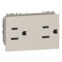 Bticino Tomacorriente KM4188, 2 Enchufes, 127 - 250V, 15A, Arena  1