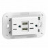 Bticino Tomacorriente KW4188AA, 2 Enchufes + 2 USB-A, 127V, 15A, Blanco  1