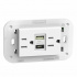 Bticino Tomacorriente KW4188AC, 2 Enchufes, 1x USB-A, 1x USB-C, 127V, 15A, Blanco  1