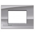 Bticino Placa de Aluminio para Pared LNA4803NS, 3 Puertos, Niquel  1
